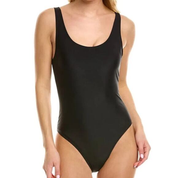 Nicole Miller Studio Black Scoop Back One Piece Swimsuit - M - Picture 1 of 5